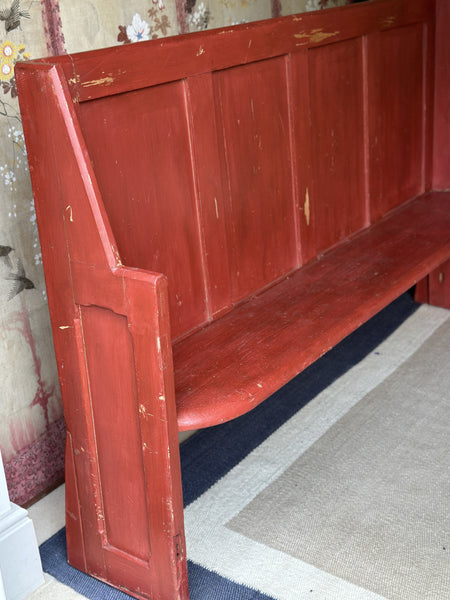 Red Welsh Settle with Original Paint