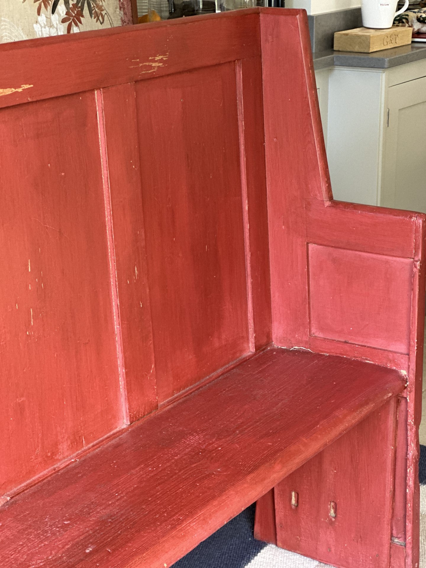 Red Welsh Settle with Original Paint