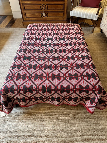 Sindhi Rald Bangladesh Blankets (Red and White with blue bows)