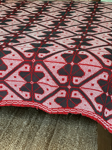 Sindhi Rald Bangladesh Blankets (Red and White with blue bows)