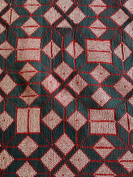 Sindhi Rald Bangladesh Blankets (Blue  and red with white diamonds)