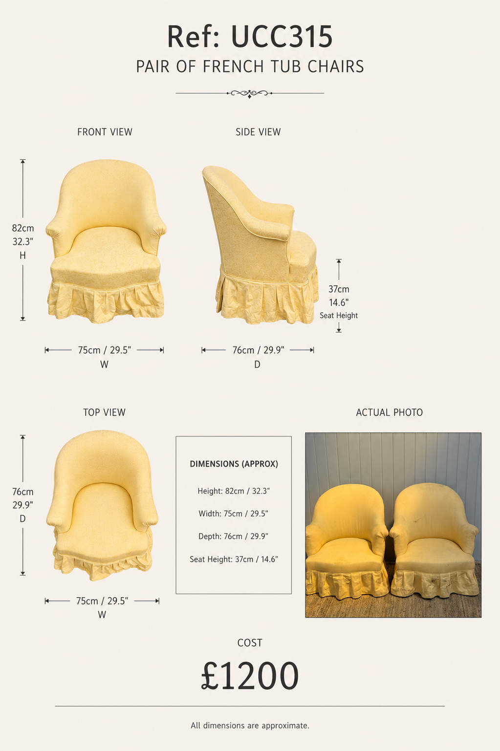 Pair of French Tub Chairs — specification