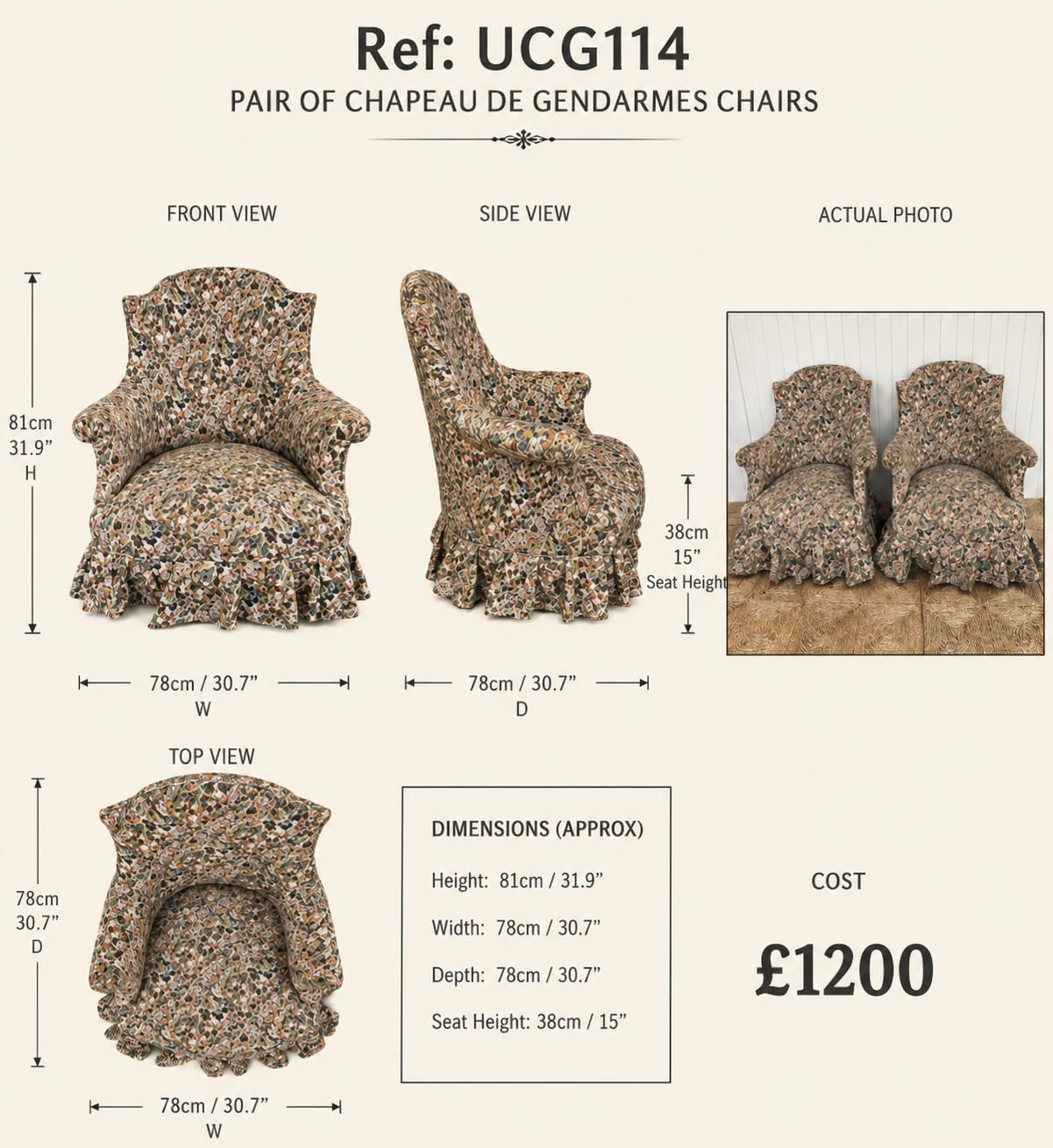 Pair of Chapeau de Gendarmes — specification