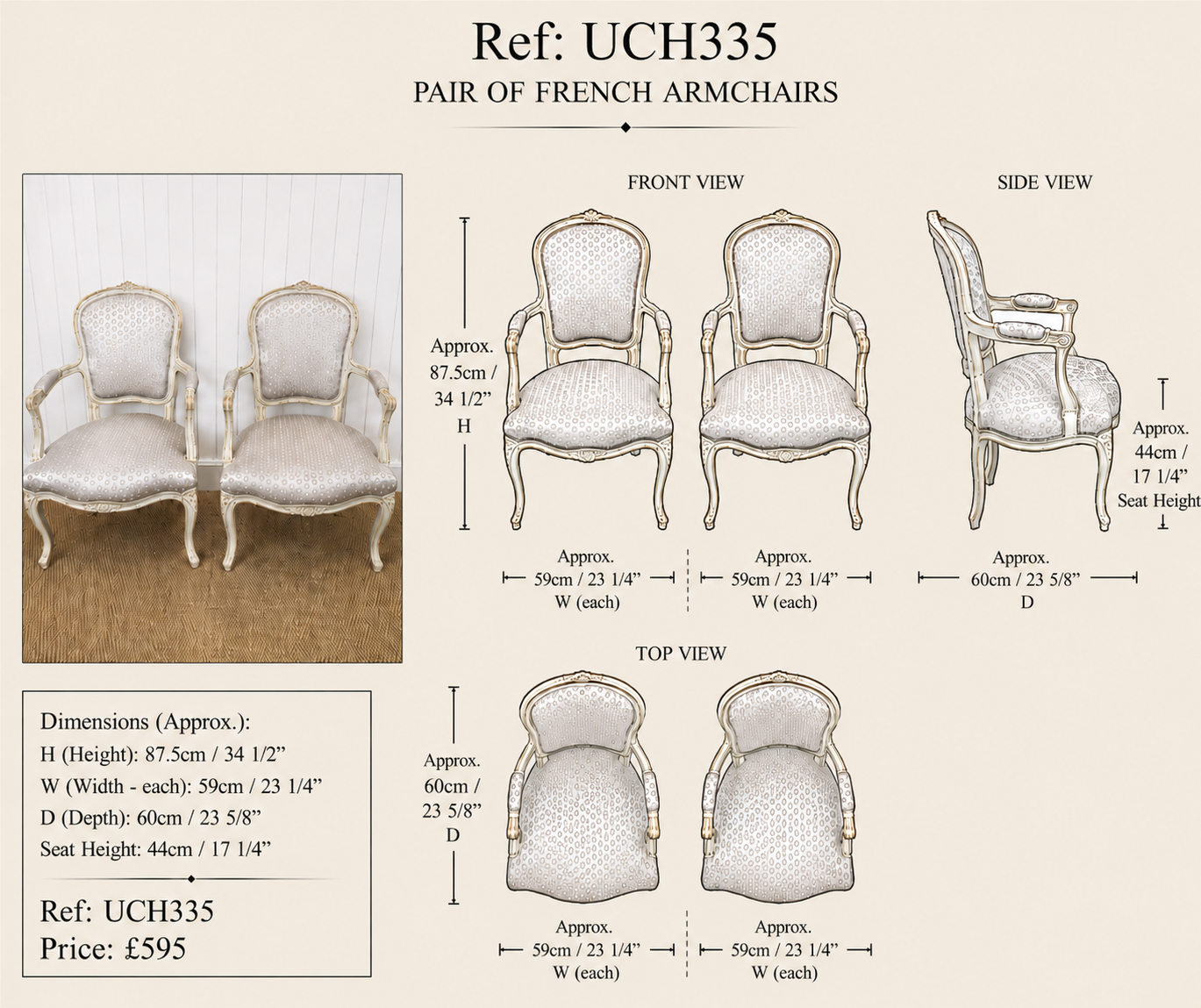Pair of French Wooden Armchairs