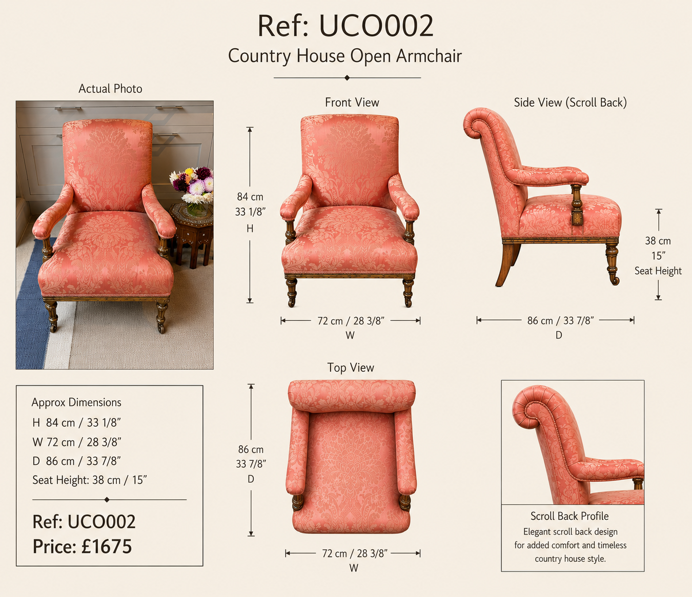 Country House Open Armchair — specification