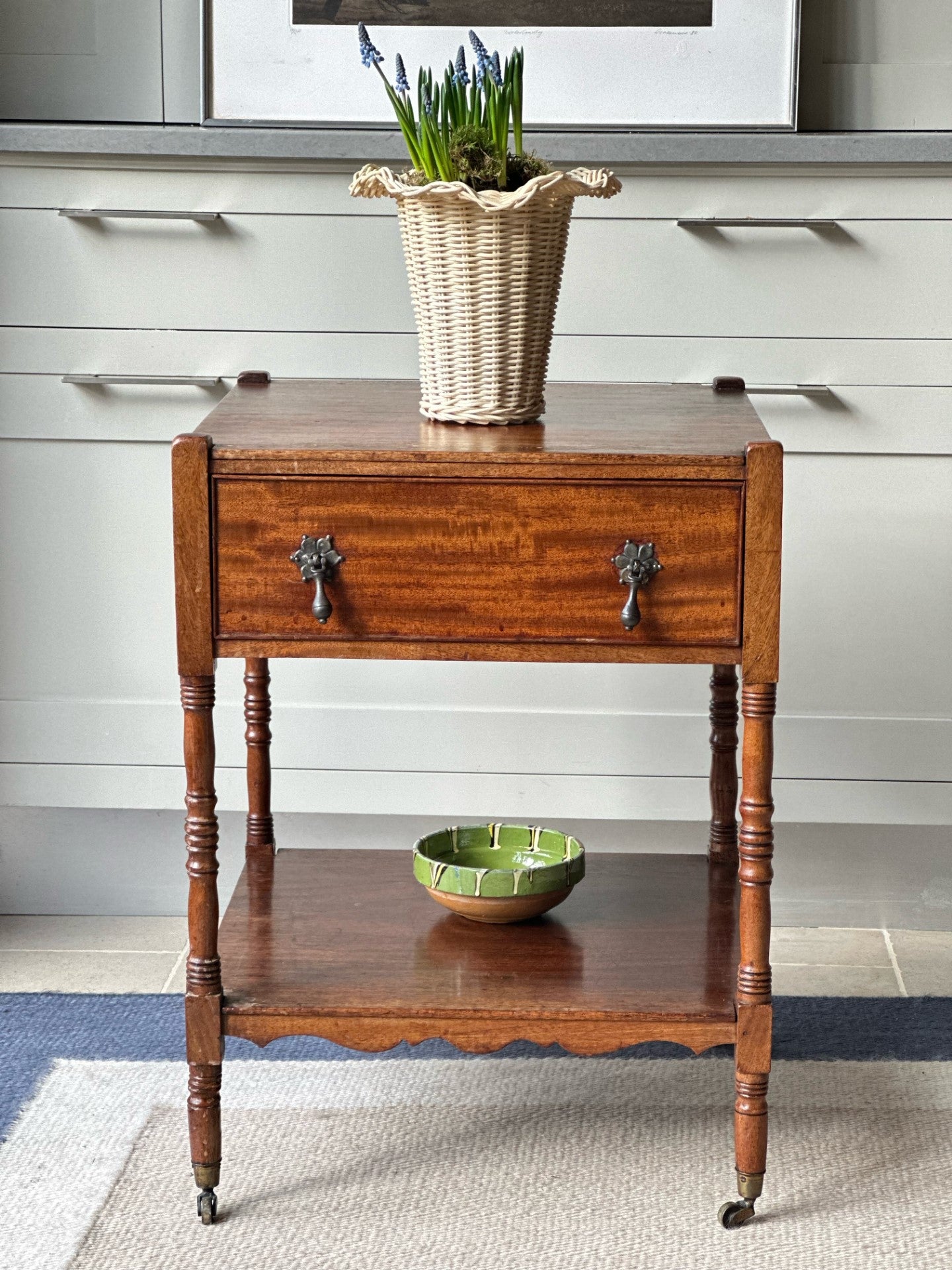 Mahogany Georgian Side Table with Drawer and Shelf