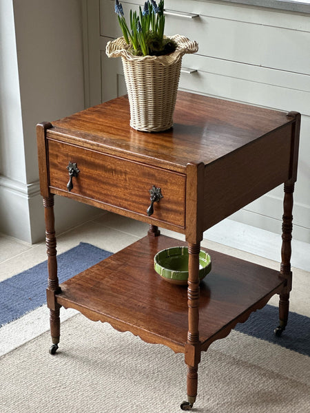 Mahogany Georgian Side Table with Drawer and Shelf