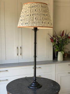 Extra Tall Black and Gilt Wooden Lamp