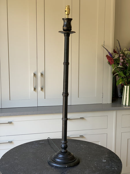 Extra Tall Black and Gilt Wooden Lamp