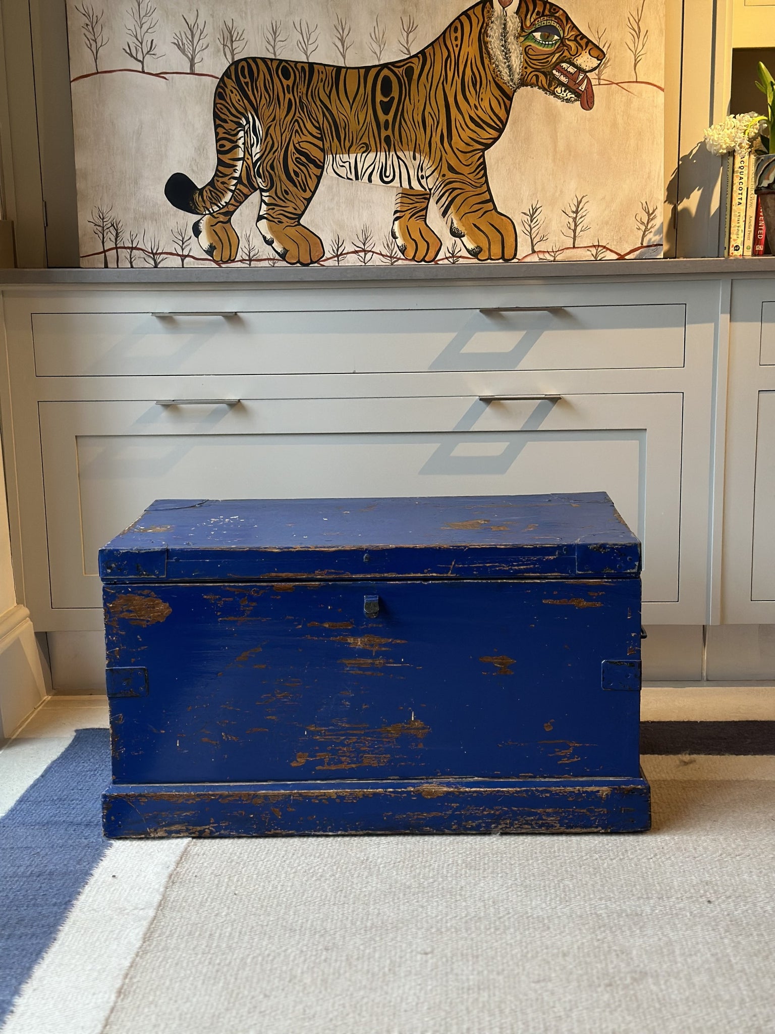 Bright Blue Chest with Compartment