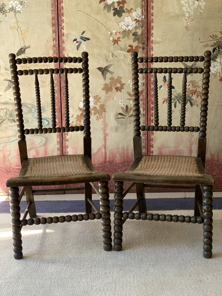 SALE* Pair of Bobbin and cane nursing chairs