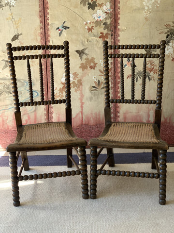 SALE* Pair of Bobbin and cane nursing chairs