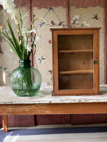 Rustic Glazed Pine Wall Cabinet