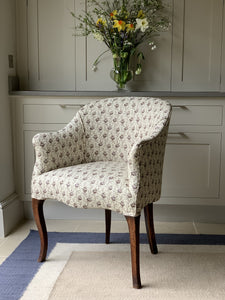 French Tub Chair Upholstered in Howe 36 Bourne St Rambling Rose