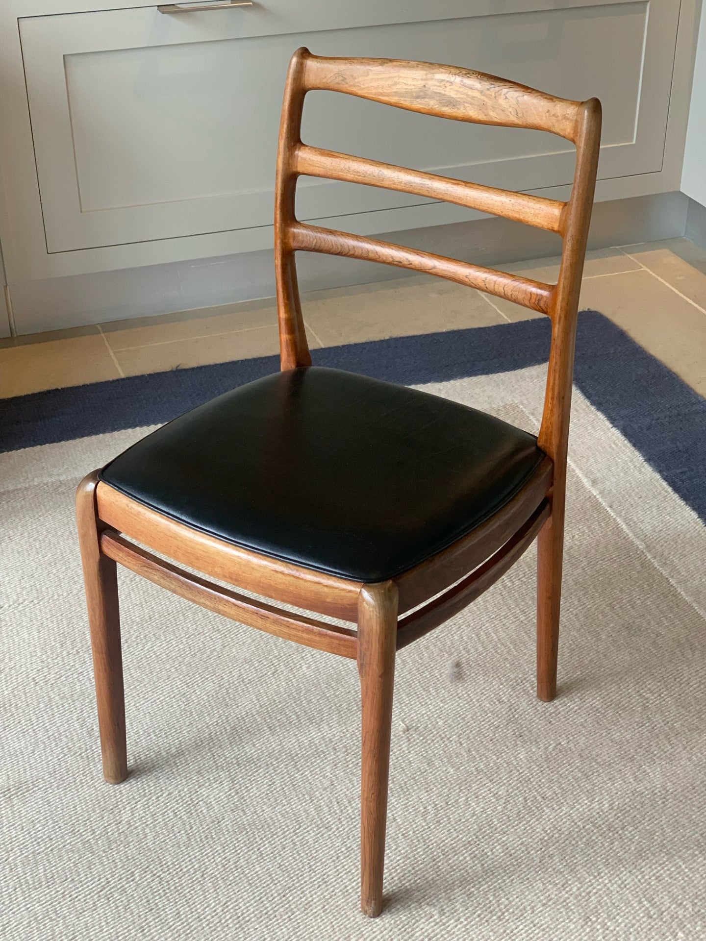 Stunning Rosewood Chair with Leather Seat