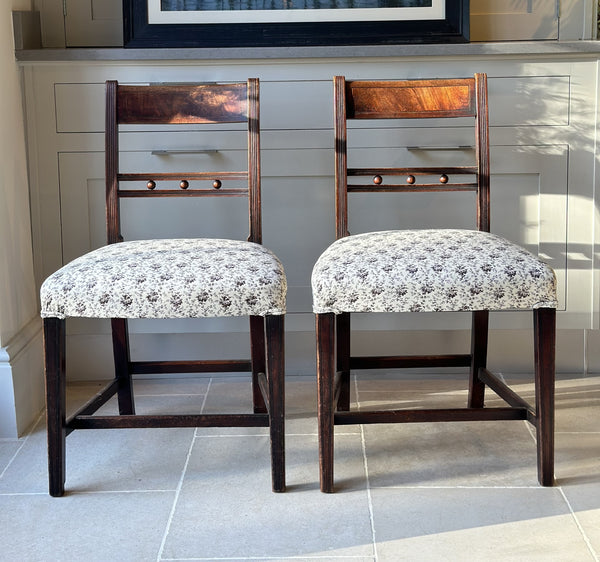 A Pair of Suffolk Ball Back Chairs Upholstered in Howe36BourneSt Rambling Rose