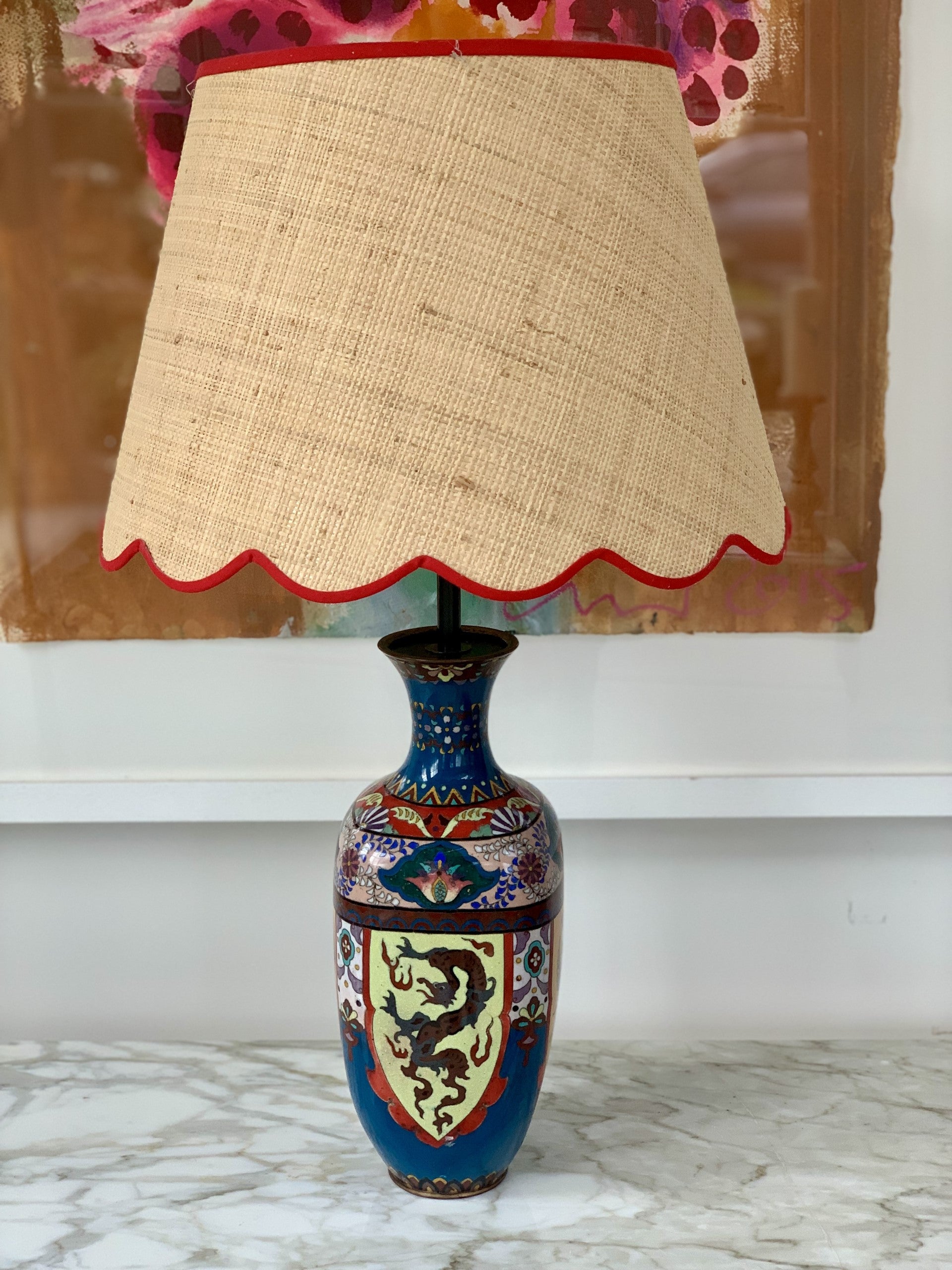 19th Century Cloisonne Vase Converted to a Lamp