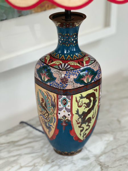 19th Century Cloisonne Vase Converted to a Lamp