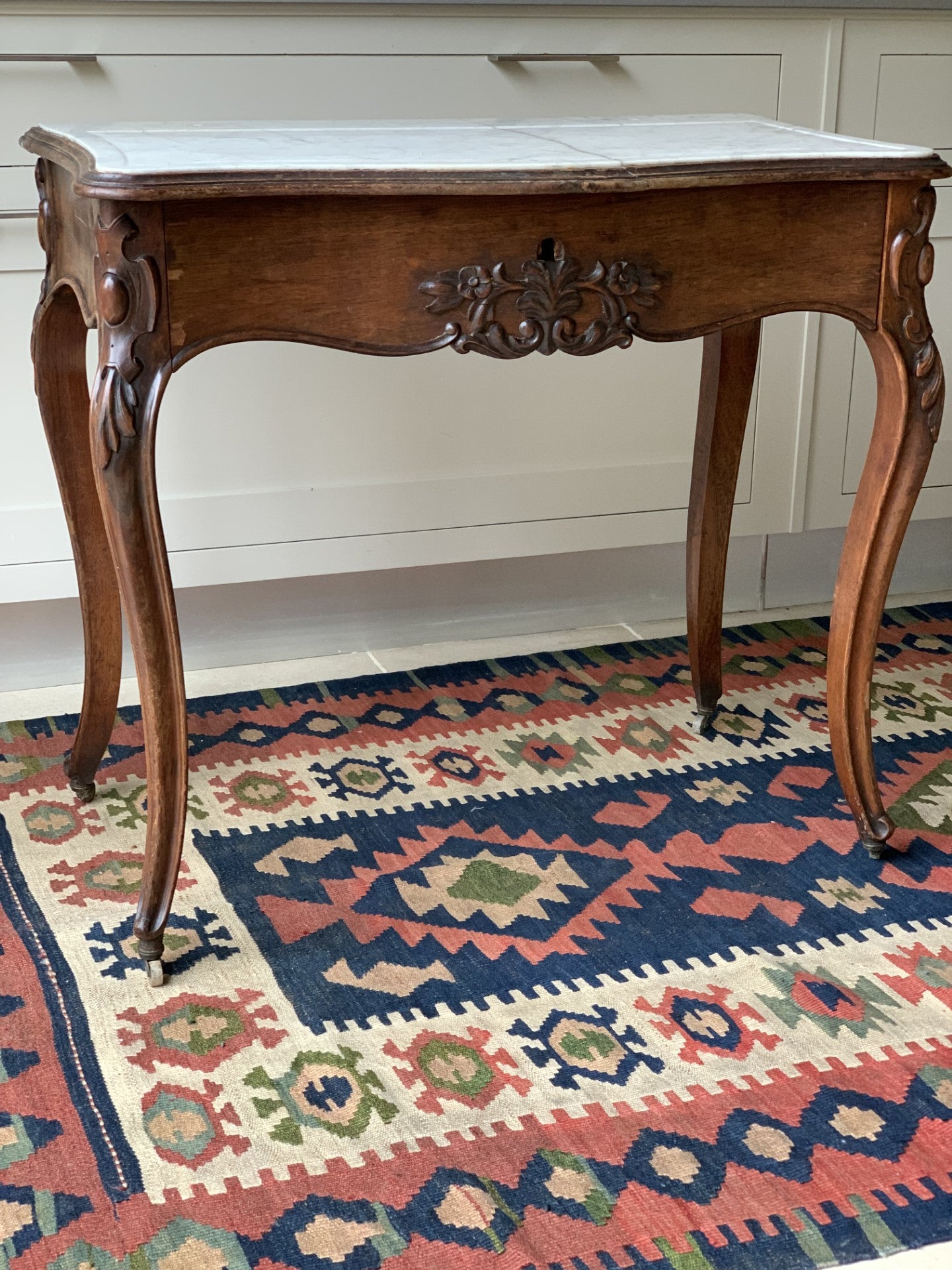 Late 19th C French Side Table with a Drawer