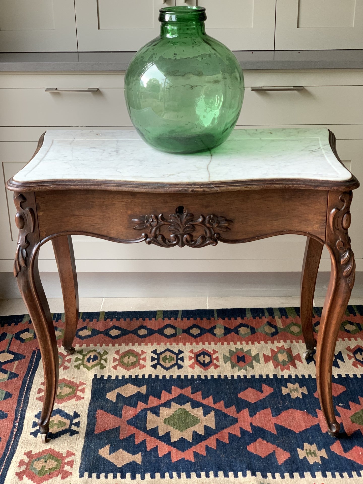 Late 19th C French Side Table with a Drawer