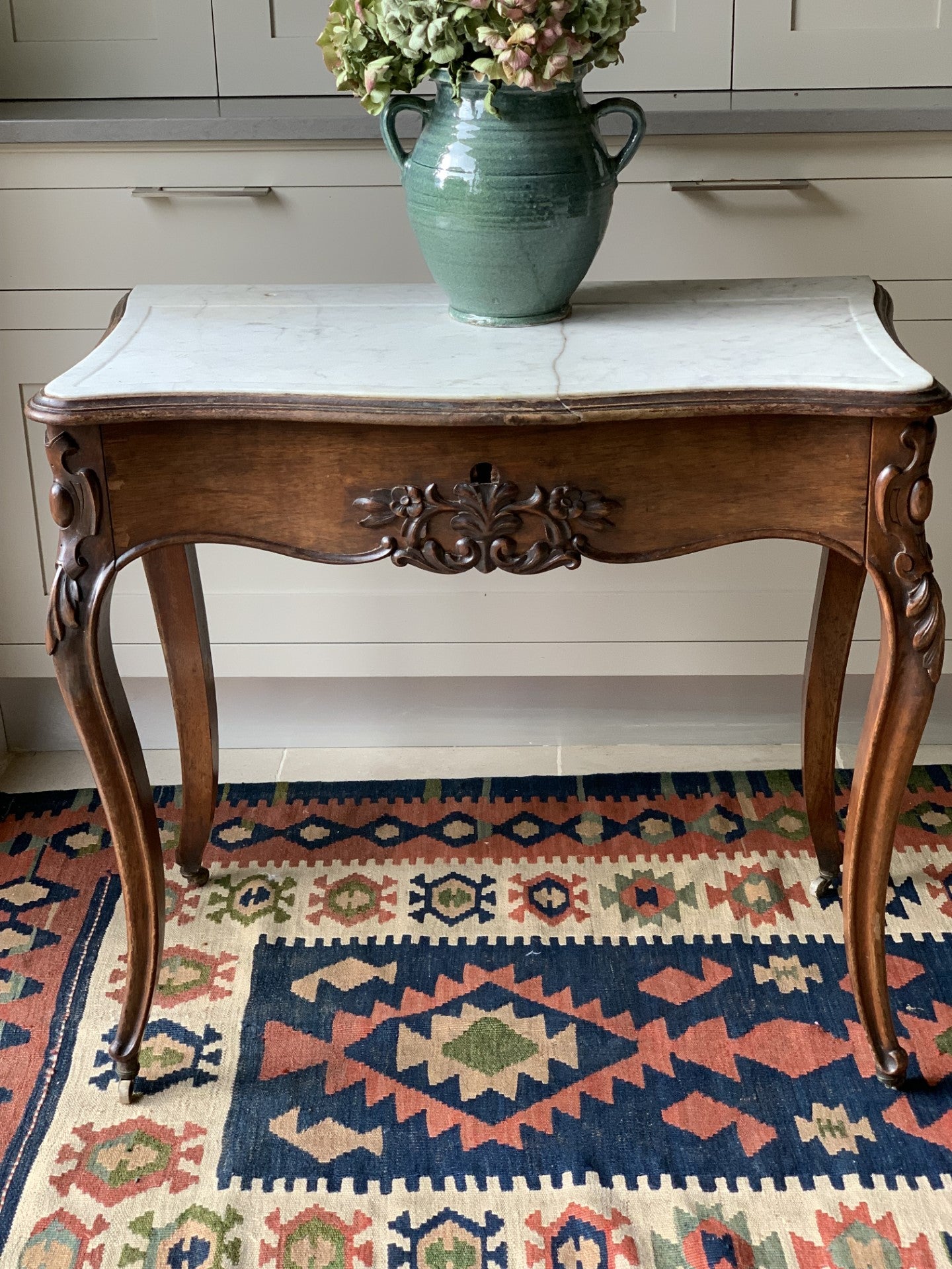 Late 19th C French Side Table with a Drawer