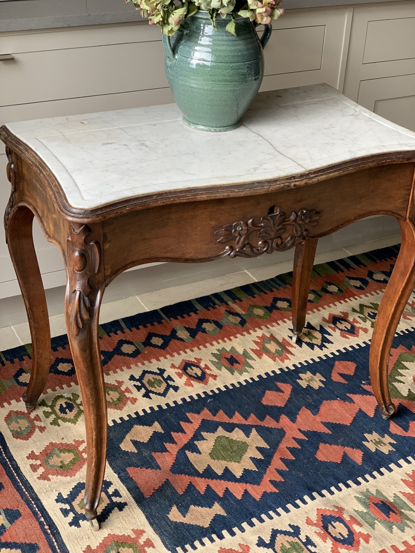 Late 19th C French Side Table with a Drawer