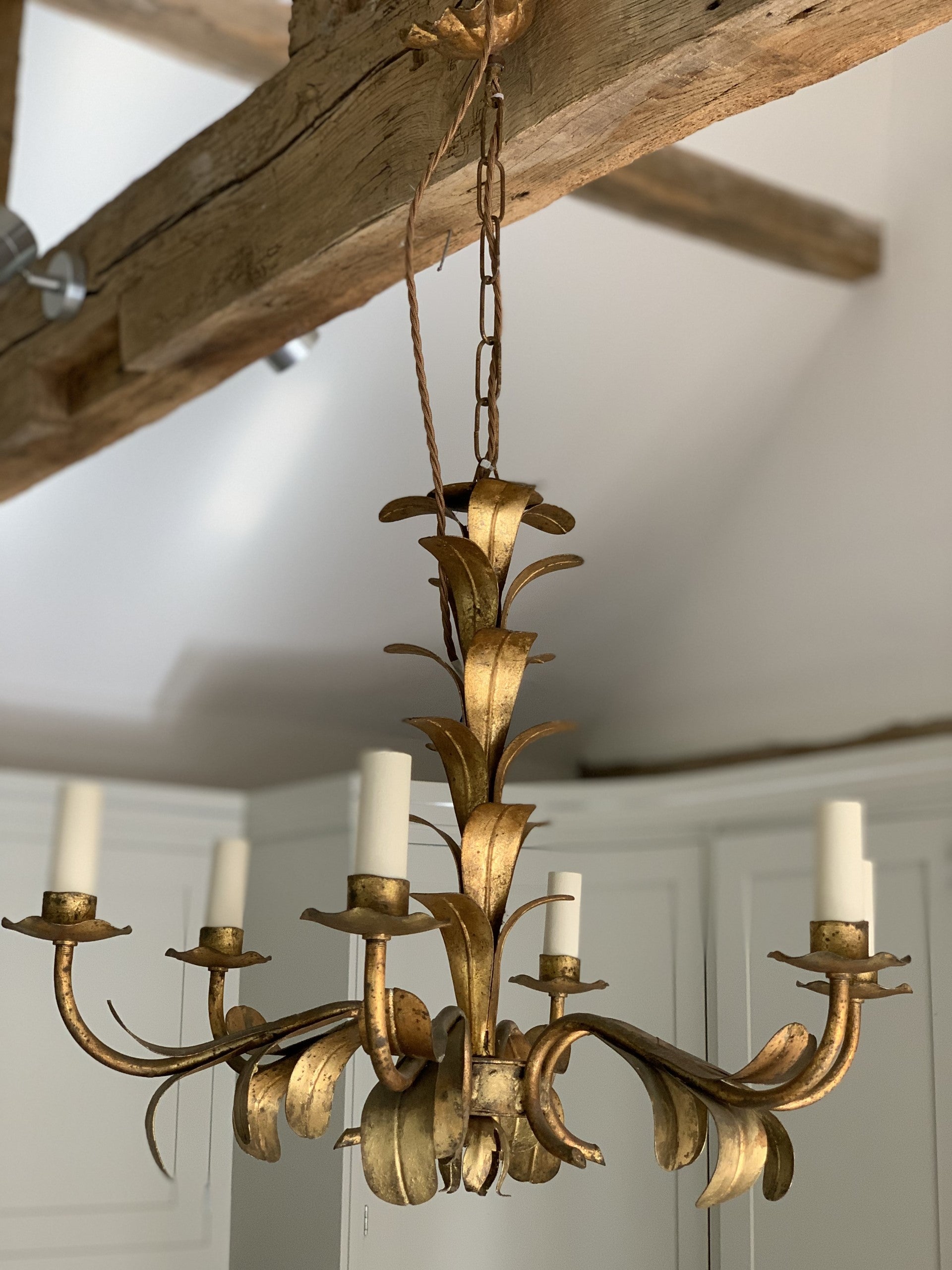 Gilt Toleware Continental Chandelier