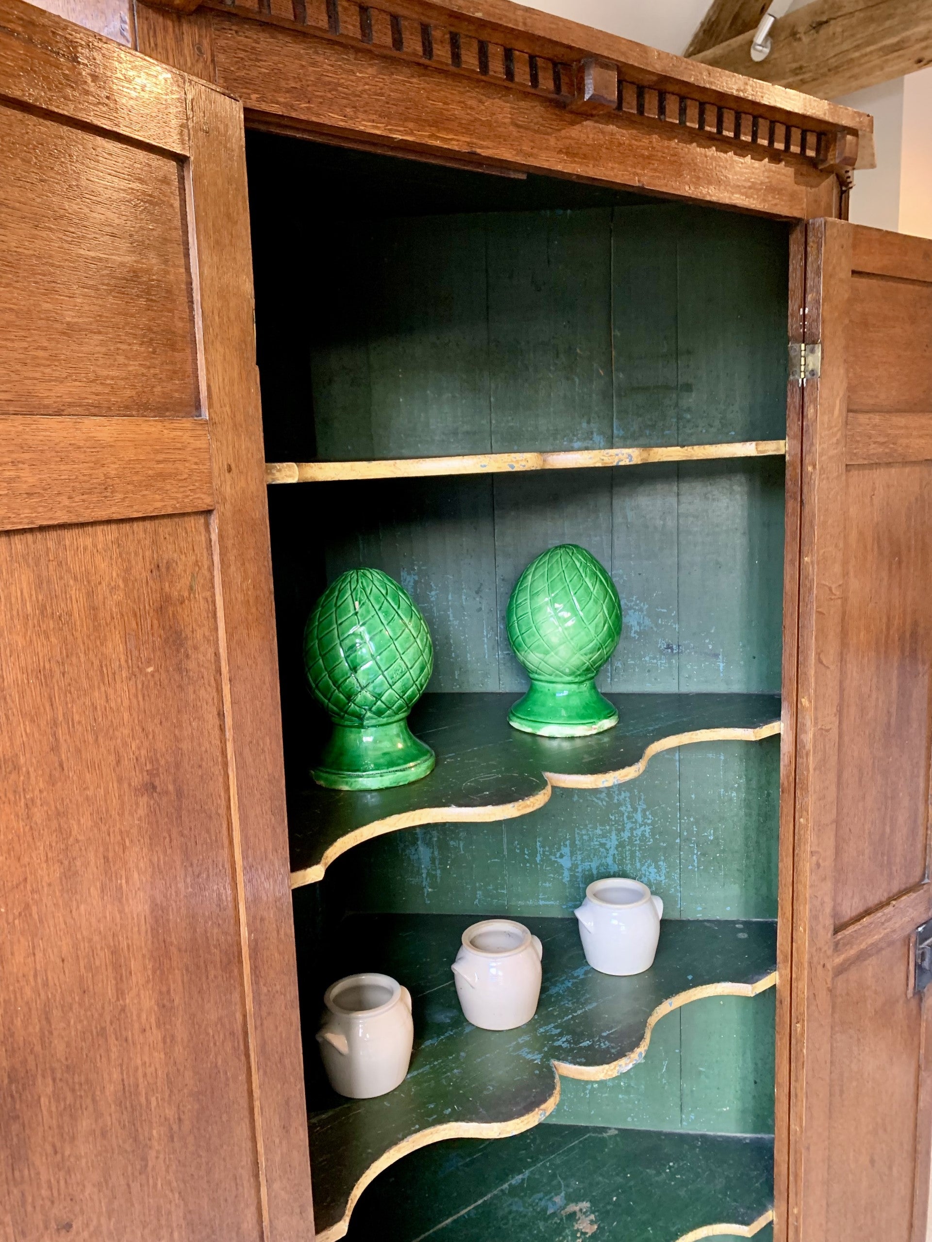 Georgian Painted Corner Shelf Cupboard