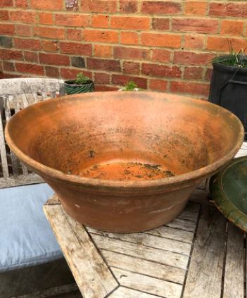 Large terracotta dairy pot