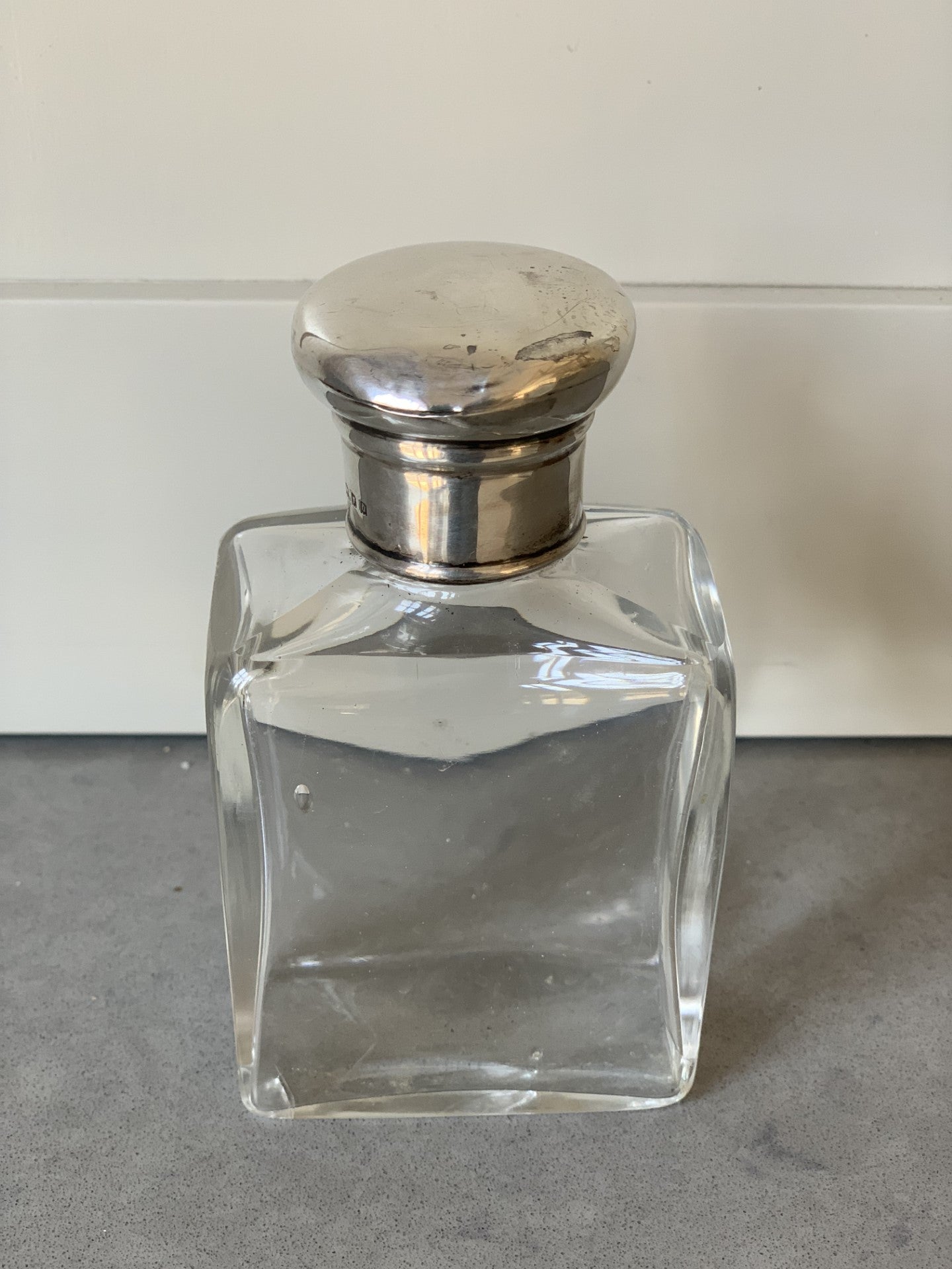 Silver Scent Bottle with Small Dent in the Lid