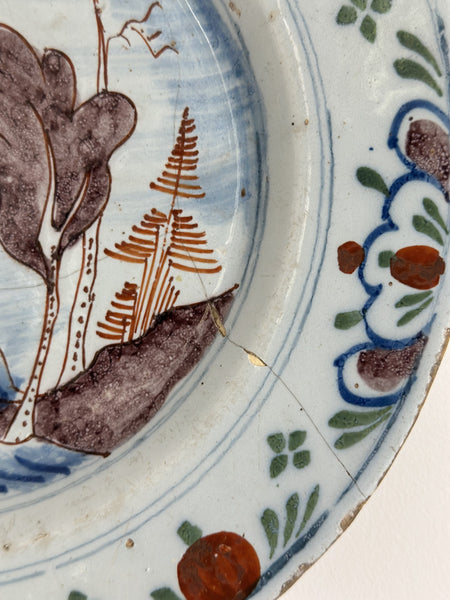 Dutch Delft Polychrome Plate