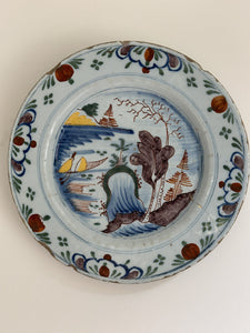Dutch Delft Polychrome Plate