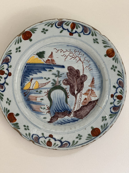 Dutch Delft Polychrome Plate