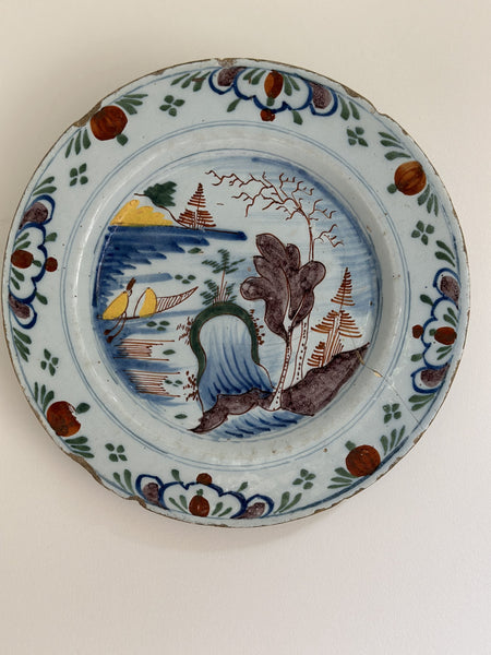 Dutch Delft Polychrome Plate