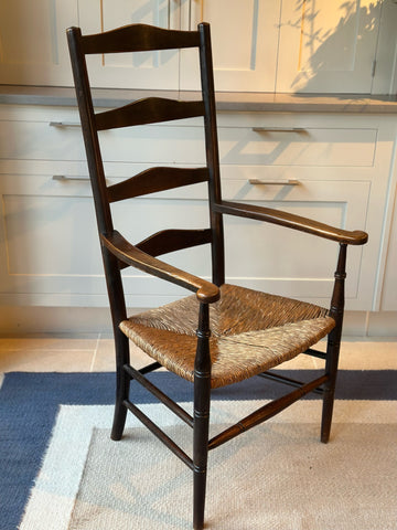 Large Rush Seat Ladder Back Chair