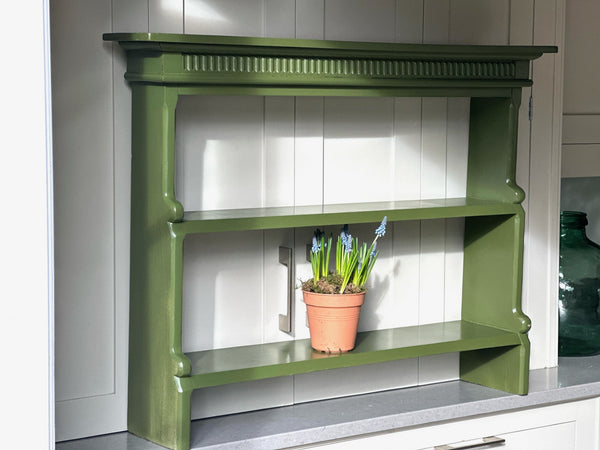 Small Set of Waterfall Shelves Painted in Olive by Little Green