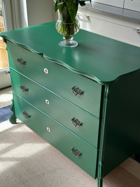 Reserved Continental Chest of Drawers Painted in Traffic Green