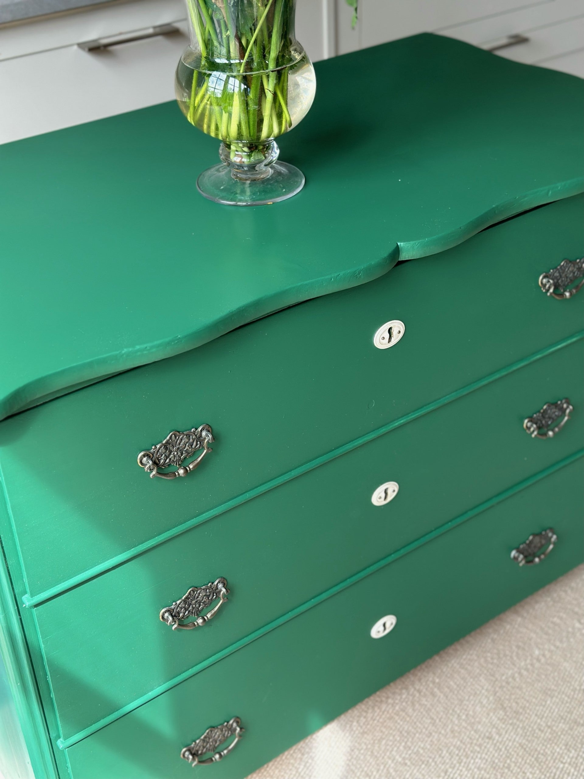 Continental Chest of Drawers Painted in Traffic Green