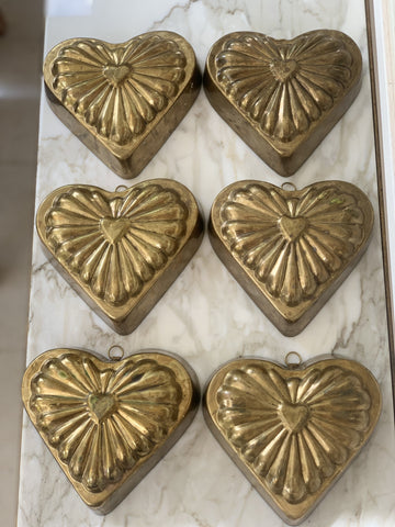 Six Metal Heart Moulds