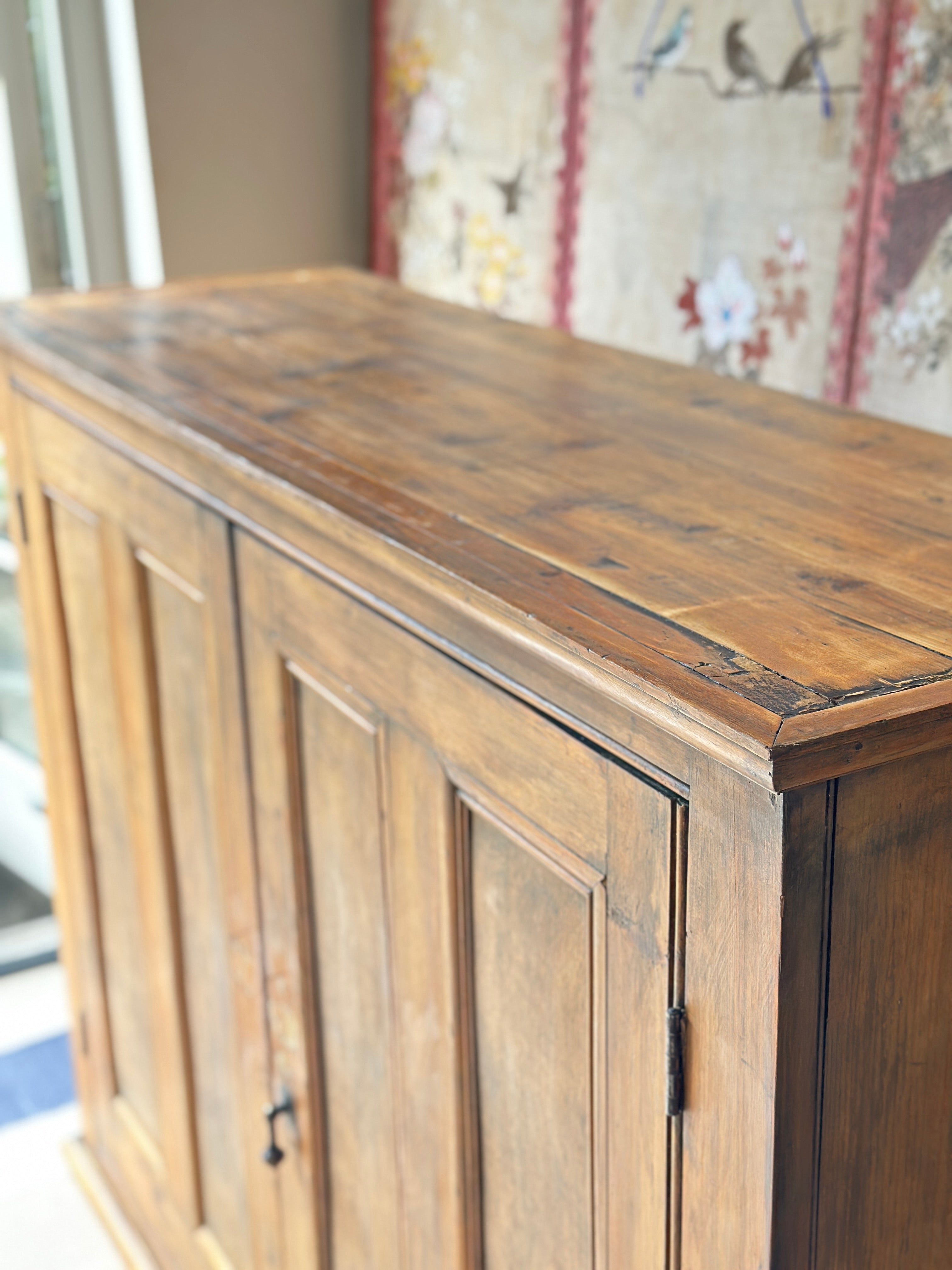 Large Vintage Pine Laundry Cupboard