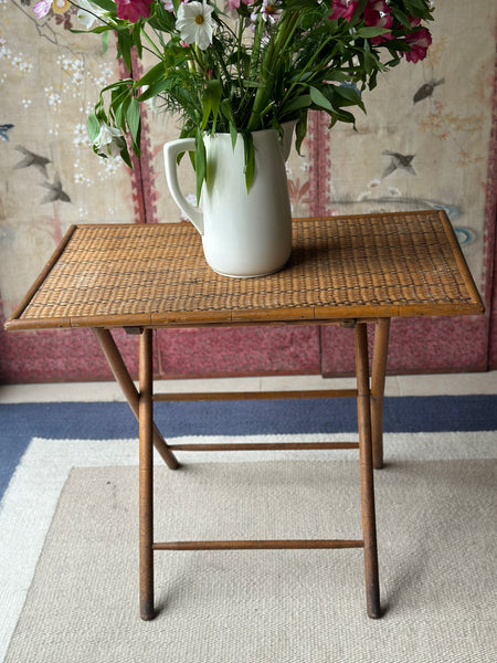 Faux Bamboo Folding Campaign Table