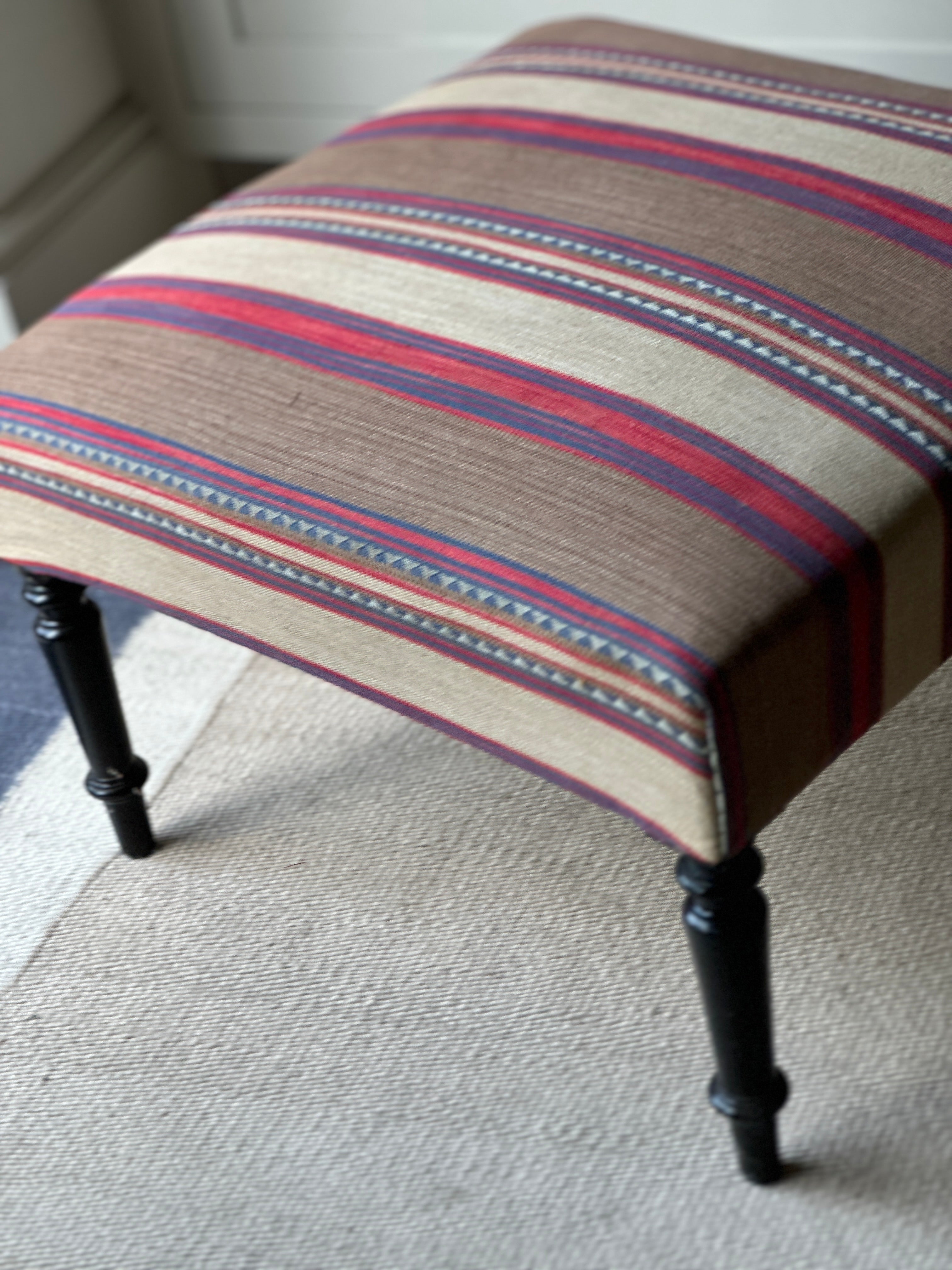 Charming C19th French Footstool in Andrew Martin