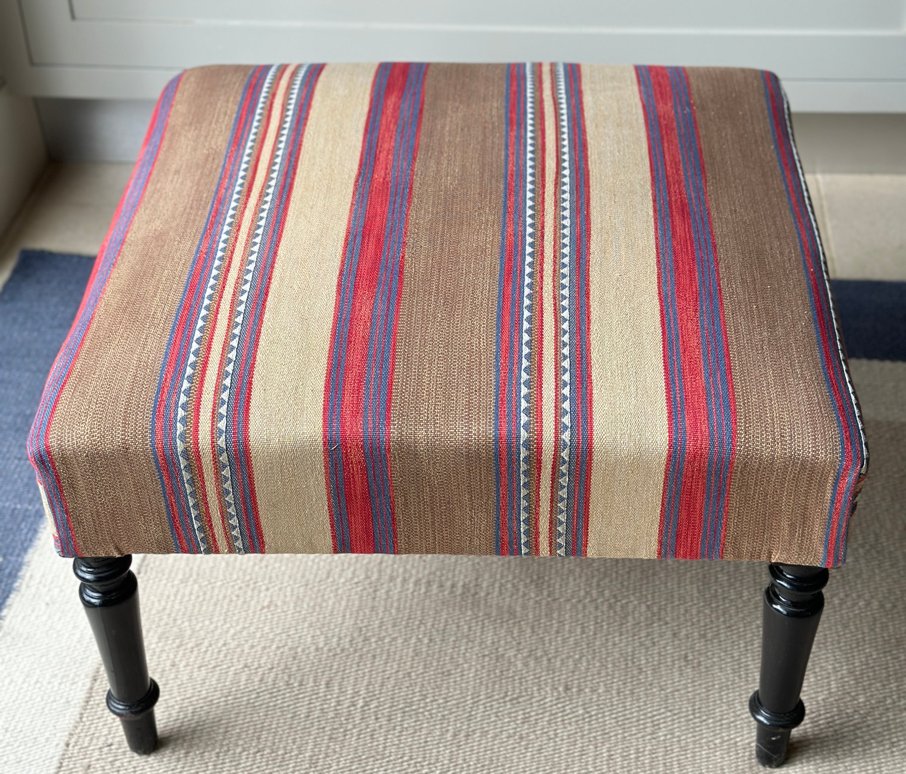 Charming C19th French Footstool in Andrew Martin