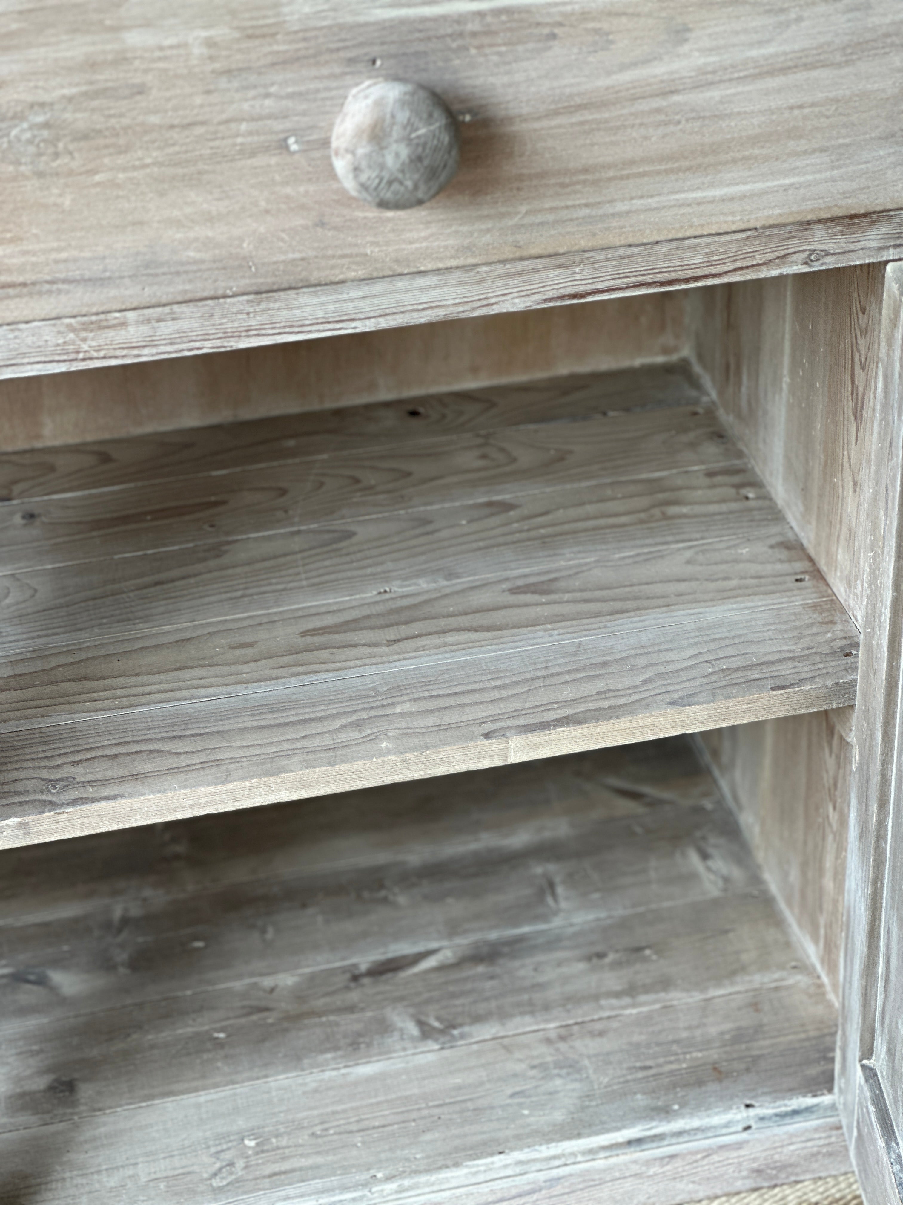 Large Lime Washed Pine Dresser Base