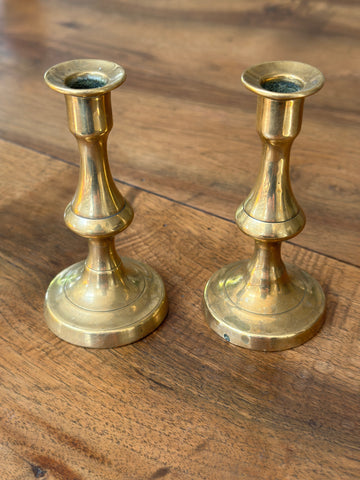 Small Pair of Brass Candlesticks