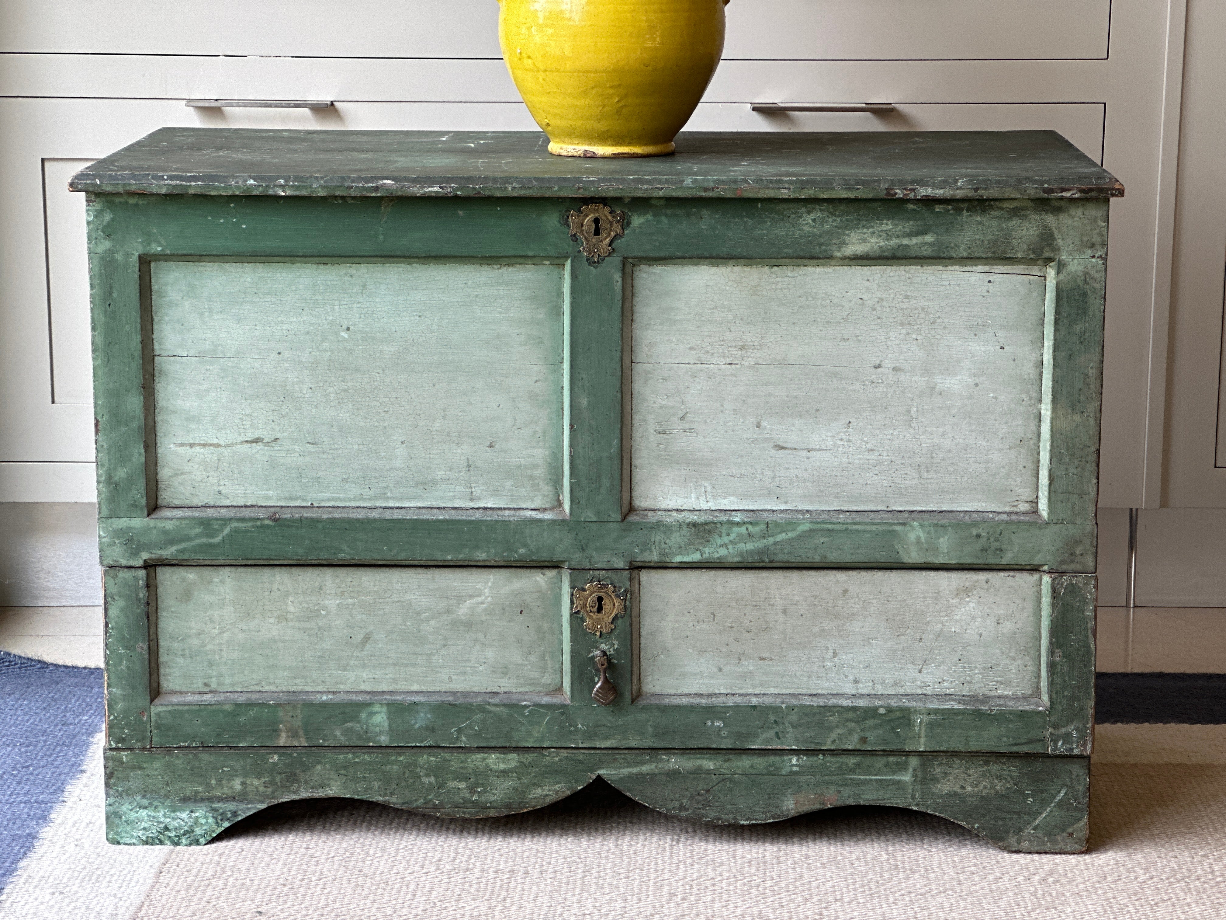 Charming 19th Century Painted Mule Chest