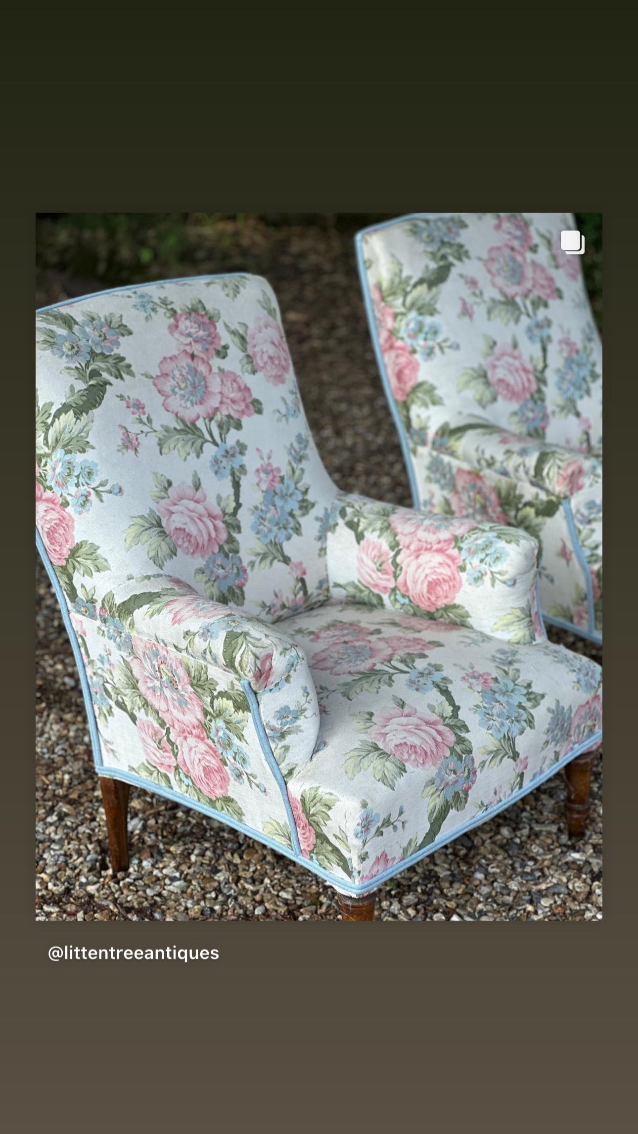 Smart Pair of French Armchairs in Vintage Chintz