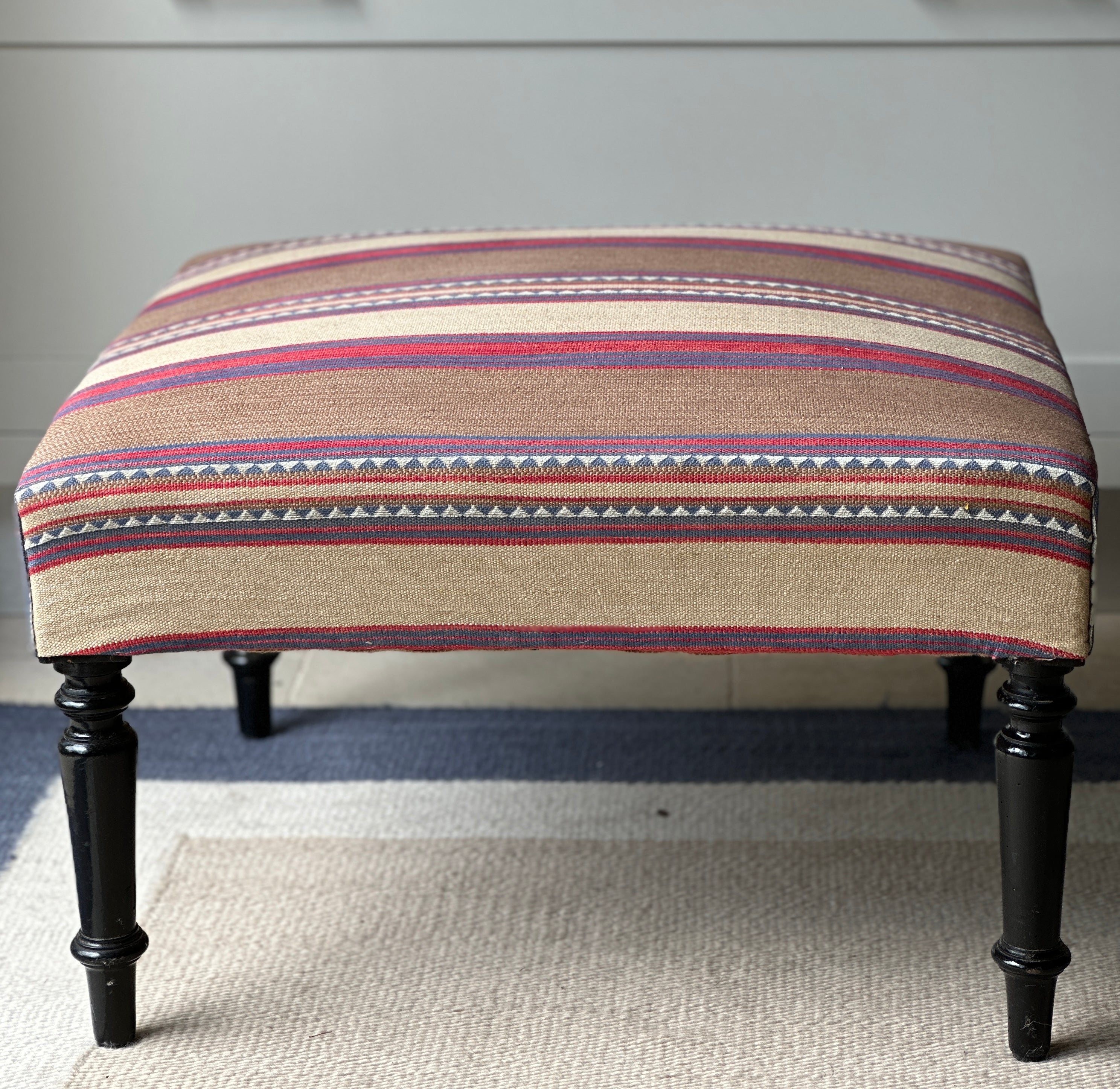 Charming C19th French Footstool in Andrew Martin