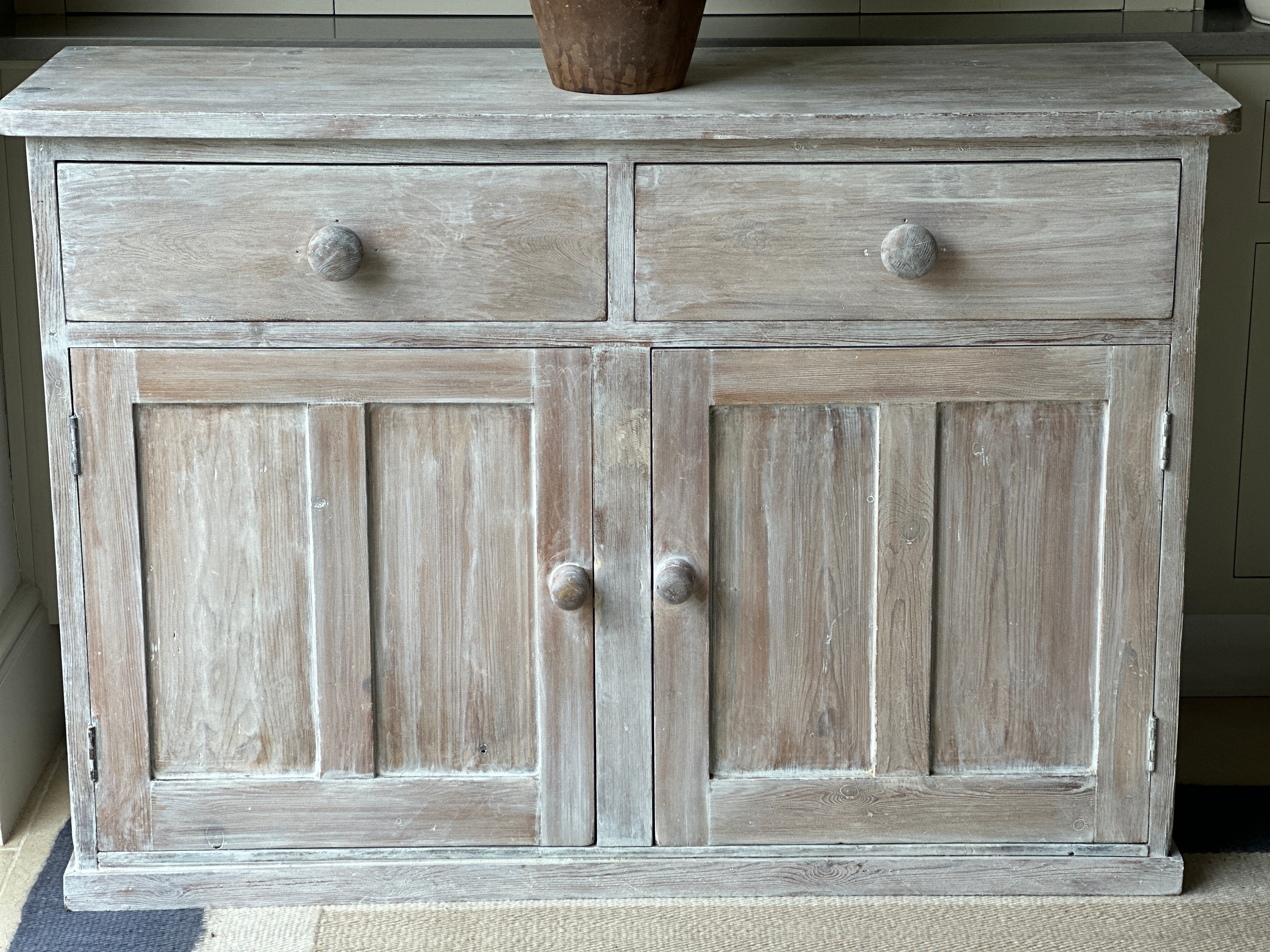 Large Lime Washed Pine Dresser Base