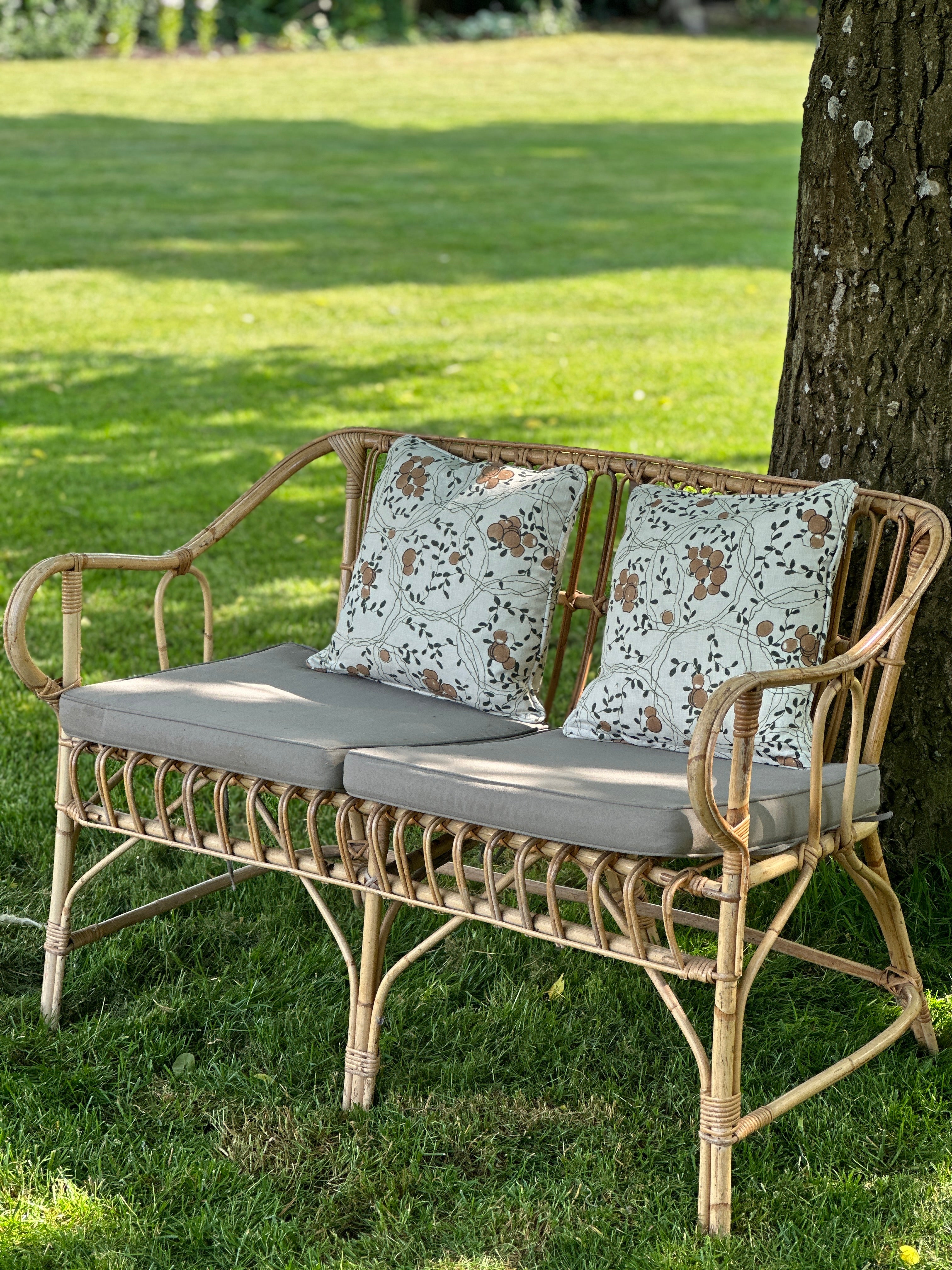 Gorgeous Cane Loveseat in manner of Franco Albini